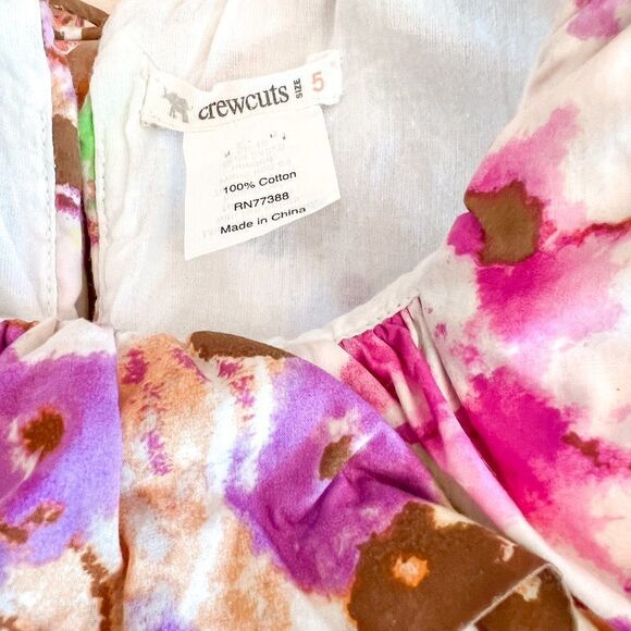 Crewcuts Watercolor Floral Ruffle Dress, Size 5 - Picture 5 of 5
